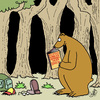 Cartoon: In freier Natur (small) by Karsten Schley tagged natur,wildtiere,bären,literatur,bücher,umwelt,wälder,leben,tod