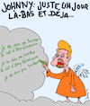Cartoon: Johnny au paradis (small) by Karsten Schley tagged hallyday,musique,animation,medias,celebrite,france