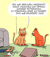 Cartoon: Katzenfutter (small) by Karsten Schley tagged katzen,menschen,haustiere,futter,ernährung,raubtiere,informationen,medien,tv,natur,gesellschaft