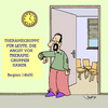 Cartoon: KEINE Angst!! (small) by Karsten Schley tagged psychologie,therapie,gesundheit,psychologen,zeit,pünktlichkeit,angst,krankheit