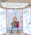Cartoon: Keine Gnade! (small) by Karsten Schley tagged banken,psychologie,banküberfälle,akkordeonmusik,kriminalität,körperverletzung,gewalt,geld,gesellschaft