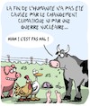 Cartoon: La Fin (small) by Karsten Schley tagged humanite,environnement,climat,animaux,apocalypse,alimentation,societe
