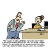 Cartoon: Nix zu meckern??!! (small) by Karsten Schley tagged wirtschaft,business,männer,frauen,arbeit,arbeitgeber,arbeitnehmer,mobbing,hass