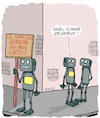 Cartoon: Quel clinge (small) by Karsten Schley tagged technologie,ia,robotique,recherche,science,humanite,sociologie,societe