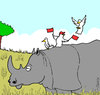 Cartoon: Rhino (small) by Karsten Schley tagged nature,animals,birds,africa,plants
