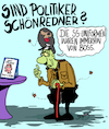 Cartoon: Schönredner (small) by Karsten Schley tagged poltik,politiker,populismus,argumente,fakten,meinung,medien,sprache,diskussionen,demokratie