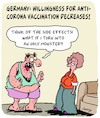 Cartoon: Side Effects (small) by Karsten Schley tagged coronavirus,vaccination,vaccine,germany,politics,education,science,research,health,economy,business,pharmaceutical,industry