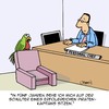Cartoon: Strahlende Zukunft! (small) by Karsten Schley tagged karriere,aufstieg,business,wirtschaft,jobs,arbeit,arbeitgeber,management,personalpolitik,arbeitnehmer,tiere,papageien
