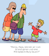 Cartoon: Umwelt und Tourismus (small) by Karsten Schley tagged tourismus,umwelt,mikroplastik,strände,meer,eltern,familie,kinder,gesellschaft,reisen