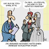 Cartoon: Vegane Hochzeit (small) by Karsten Schley tagged hochzeit,liebe,männer,frauen,heirat,ehe,verganer,ernährung,essen,nahrung,gesundheit,mode,trends