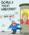 Cartoon: Wahlkampf (small) by Karsten Schley tagged wahlen,wahlkampf,deutschland,spd,schulz,cdu,merkel,gesellschaft,demokratie