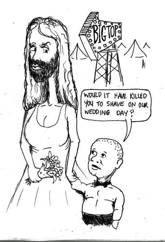 Cartoon: Carny Wedding (medium) by urbanmonk tagged carnies