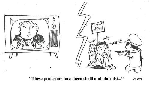 Cartoon: Shrill and Alarmist? (medium) by urbanmonk tagged politics