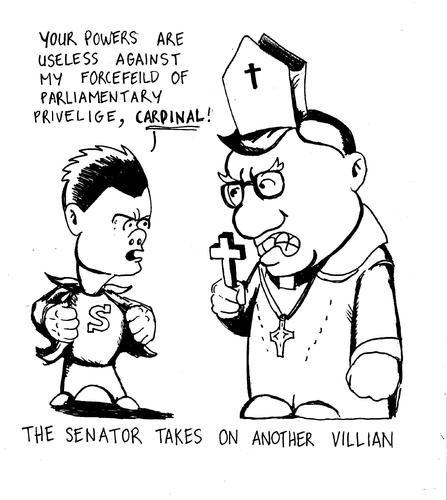 Cartoon: The Senator (medium) by urbanmonk tagged politics,senate,enquiries,australia,politicians