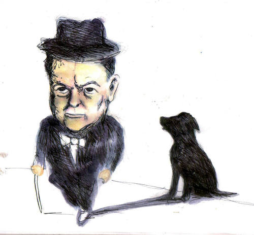 Cartoon: Winston Churchill (medium) by urbanmonk tagged depression