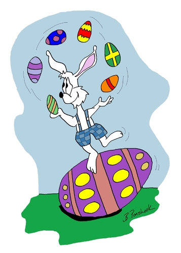 Cartoon: Egg Juggler (medium) by Brian Ponshock tagged easter,eggs,juggling,bunny