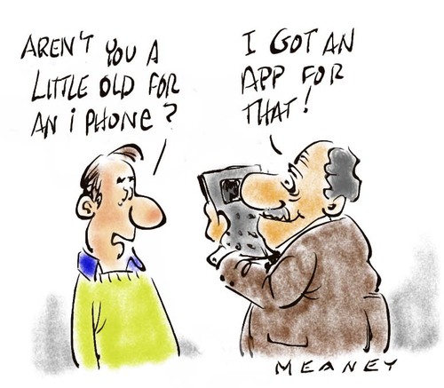 Cartoon: Communication For The Elderly (medium) by John Meaney tagged phone,age,old,communicate