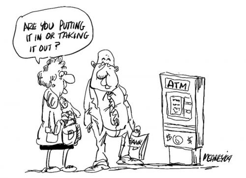 Cartoon: Stimulating (medium) by John Meaney tagged money,machine,cash