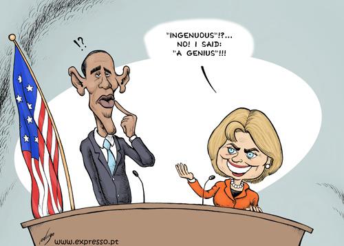 Cartoon: A Hillaryous choice for Obama (medium) by rodrigo tagged obama,hillary,clinton,secretary,state,usa,us,diplomacy,international,politics