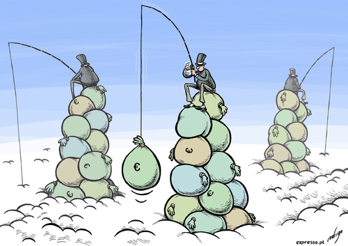 Cartoon: Above the recessionsphere (medium) by rodrigo tagged richmen,millionaire,business,crisis,recession,money,rich