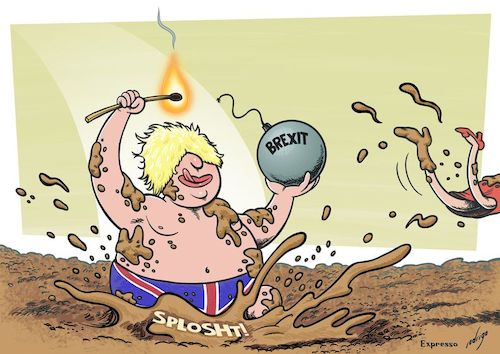 Cartoon: Bomb is Johnson (medium) by rodrigo tagged boris,johnson,uk,england,great,britain,european,union,eu,brexit,politics,theresa,may