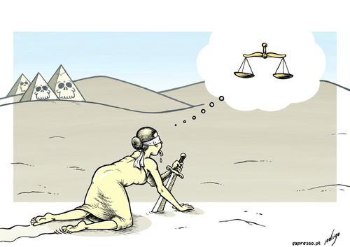 Cartoon: Desert wandering in Egypt (medium) by rodrigo tagged egypt,justice,death,penalty,executions,politics,morsi,muslim,brotherhood