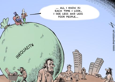 Cartoon: Disappearance of Poverty (medium) by rodrigo tagged economy,crisis,financial,international,poverty,poor,rich