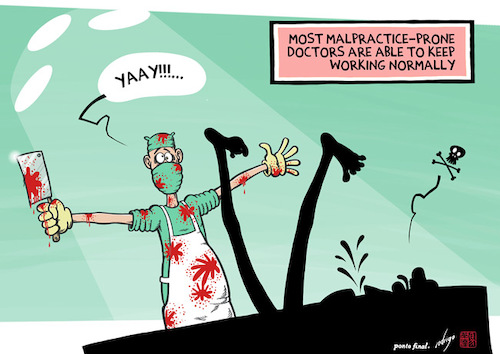Cartoon: Murdoctors (medium) by rodrigo tagged medical,malpractice,murder,homicide,negligence,work,job,doctors,patients,hospitals,health,society
