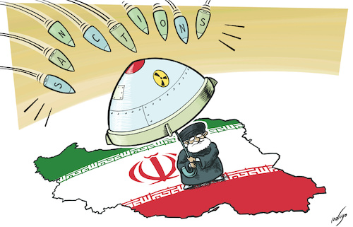 Cartoon: Nuke clear message (medium) by rodrigo tagged iran,nuclear,nuclearprogramme,sanctions,un,unitednations,uk,germany,france,international,politics,energy,defence,middleeast,armament,war,military,iran,nuclear,nuclearprogramme,sanctions,un,unitednations,uk,germany,france,international,politics,energy,defence,middleeast,armament,war,military