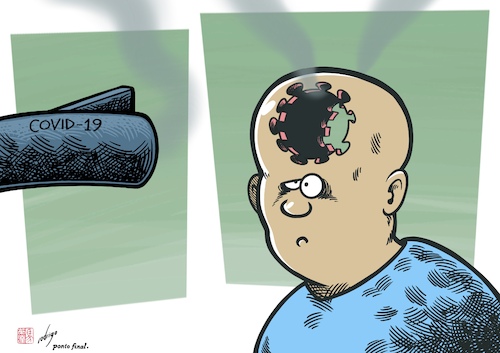 Cartoon: Pandementia (medium) by rodrigo tagged covid19,research,pandemic,health,mentalhealth,psychology,infection,coronavirus,medicine,international,world,politics,vaccine,dementia,brain,sideeffects,covid19,research,pandemic,health,mentalhealth,psychology,infection,coronavirus,medicine,international,world,politics,vaccine,dementia,brain,sideeffects