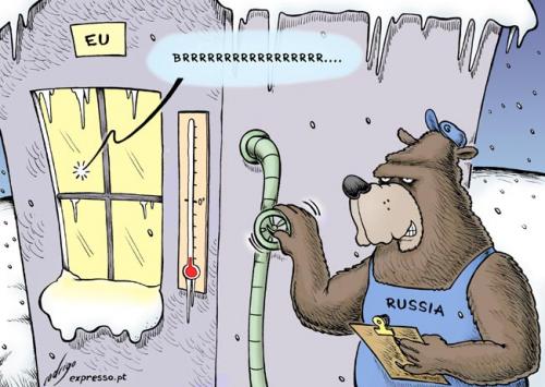 Cartoon: The impious gas cut (medium) by rodrigo tagged russia,ukraine,european,union,eu,gas,gazprom,fuel