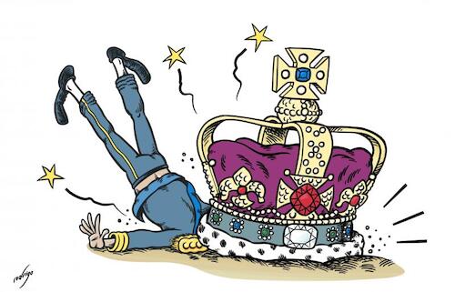 Cartoon: The weight of the crown (medium) by rodrigo tagged uk,britain,king,charles,reign,coronation,crown,britons,england,scotland,ireland,monarchy,europe,royal,family,politics,international,the