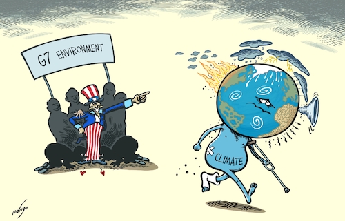 Cartoon: Too hot of a topic (medium) by rodrigo tagged environment,world,climatechange,globalwarming,usa,g7,planet,pollution,carbon,climate,fossilfuels,oil,ecology,nature,international,politics,paris,france,summit,environment,world,climatechange,globalwarming,usa,g7,planet,pollution,carbon,climate,fossilfuels,oil,ecology,nature,international,politics,paris,france,summit