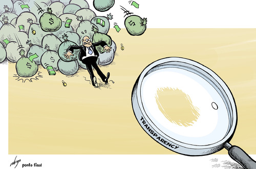 Cartoon: Transparency threat (medium) by rodrigo tagged transparency,politics,taxes,economy,business,rich,millionaires
