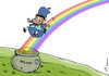 Cartoon: Appleprechaun finds tax gold (small) by rodrigo tagged apple,ireland,tax,fiscal,policy,finance,leprechaun,gold,pot