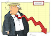 Cartoon: Down Jones (small) by rodrigo tagged trump twitter remark dow jones markets wall street stock market