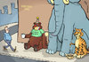 Cartoon: Wild unemployment (small) by rodrigo tagged animal,circus,tiger,elephant,bear,unemployment,work,financial,crisis
