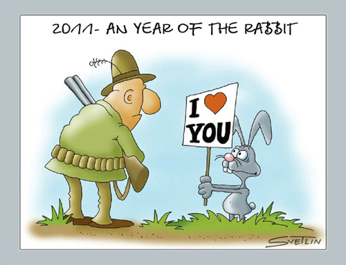Cartoon: 2011 (medium) by Svetlin Stefanov tagged new,year,rabbit,svetlin