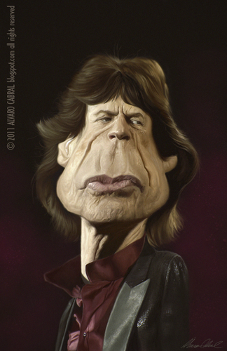 Cartoon: Mick Jagger (medium) by alvarocabral tagged caricature