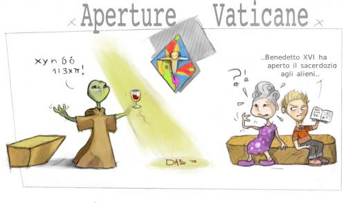 Cartoon: aperture vaticane (medium) by dan8 tagged politics,religion,culture,alien