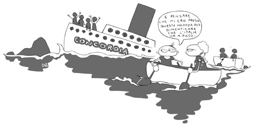 Cartoon: crociere in croce (medium) by dan8 tagged crociere,costa,tragedia,italia,titanic