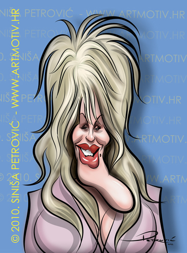 Cartoon: Dolly Parton (medium) by sinisap tagged dolly,parton
