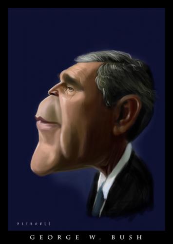 Cartoon: George W. Bush (medium) by sinisap tagged caricature