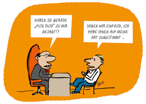 Cartoon: Fick Dich (medium) by ichglaubeshackt tagged job,büro,chef,chefbüro,fick,dich,angestellter