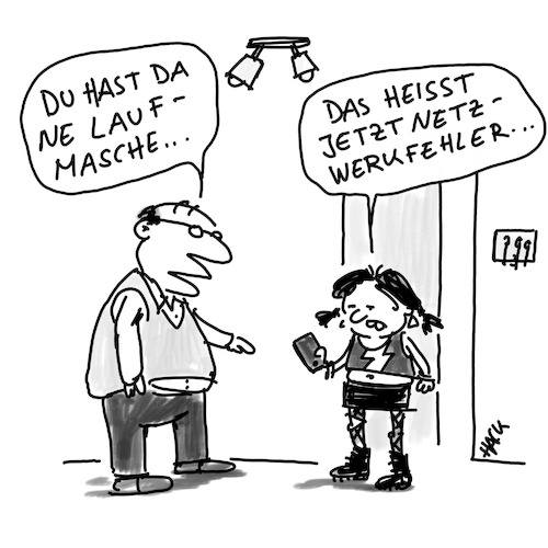 Cartoon: Netzwerkfehler (medium) by ichglaubeshackt tagged kinder,eltern,handy,netzwerk,netzwerkfehler,jugend