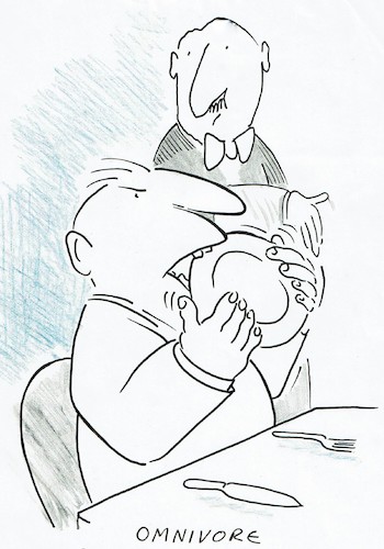 Cartoon: O is for Omnivore (medium) by SteveWeatherill tagged food,diet