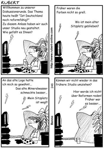 Cartoon: Reformen (medium) by benno tagged reformen,diskussion,fernsehstudio