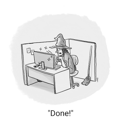 Cartoon: A Witch At The Office (medium) by Fani tagged witch,office,work