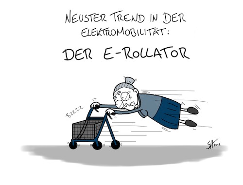 Cartoon: E-Rollator (medium) by SteffenHuberCartoons tagged emobilität,elektromobilität,eauto,elektroauto,rente,rentner,oma,großmutter,rollator,emobilität,elektromobilität,eauto,elektroauto,rente,rentner,oma,großmutter,rollator,hühnerstall,umweltsau