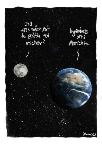 Cartoon: Irgendwas ohne Menschen (medium) by GYMMICK tagged erse,natur,mensch,umwelt,umweltschutz,friedays,for,future
